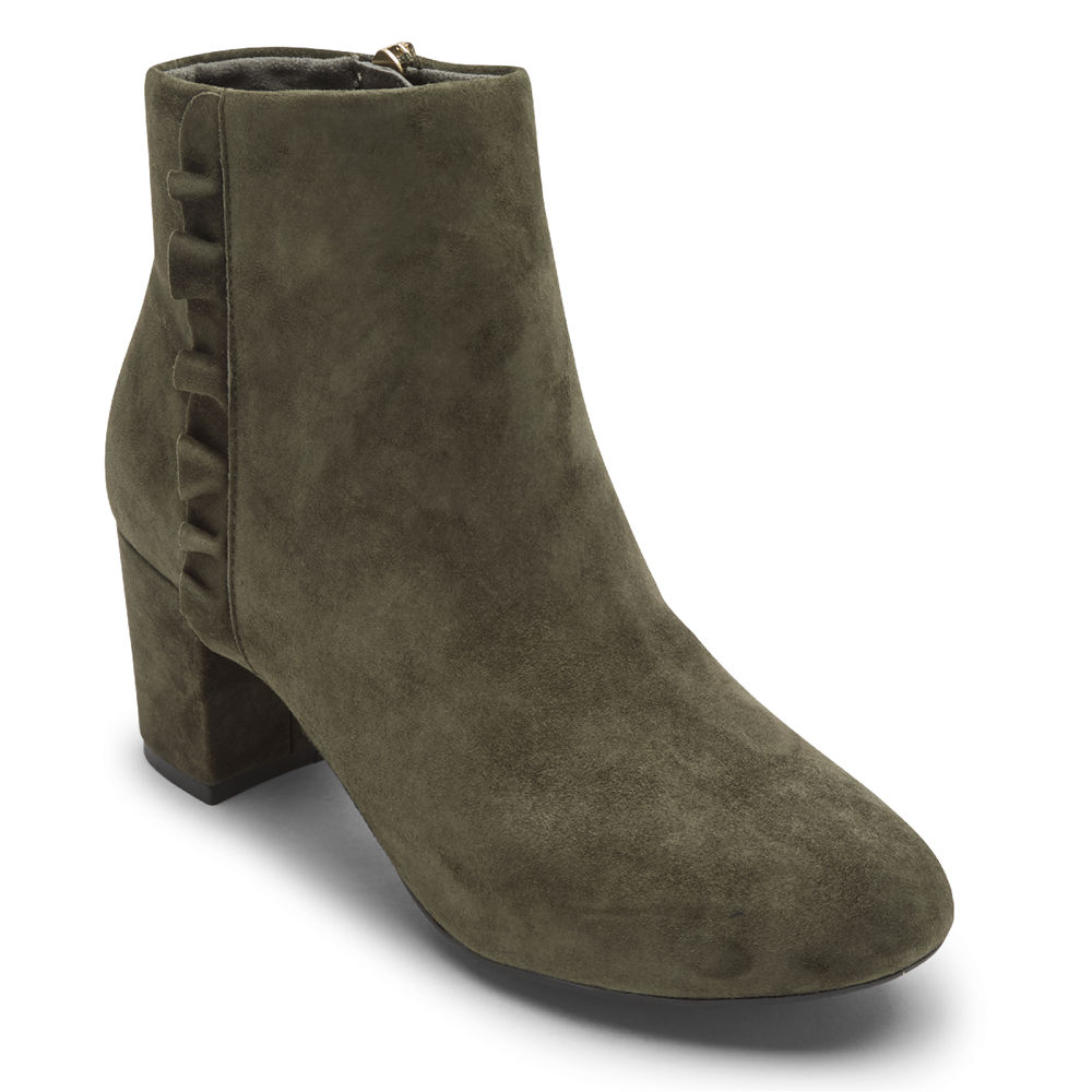 Botas Rockport Mujer Mexico - Total Motion Oaklee Ruffle Verdes - RFKNU5841